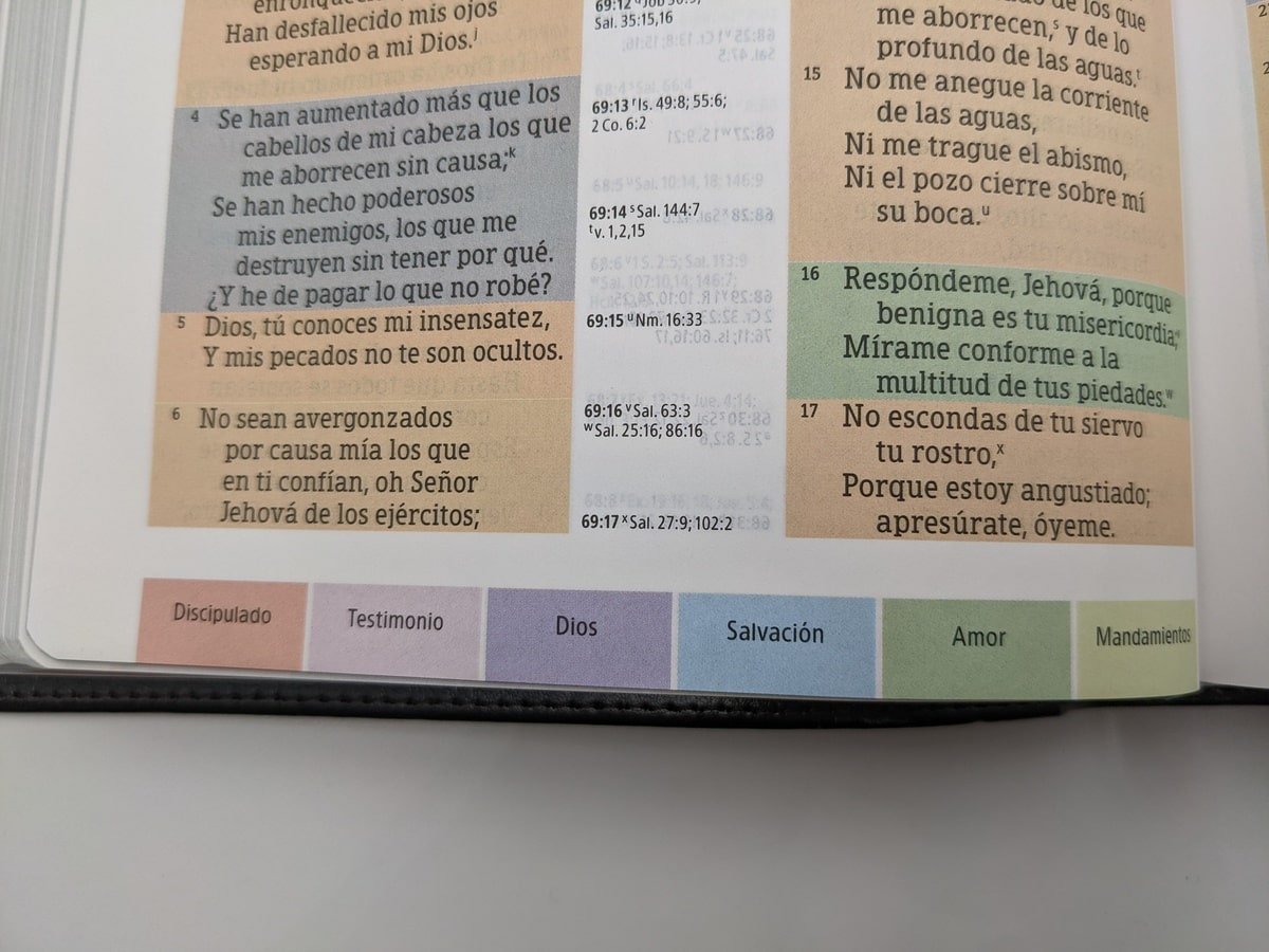 Biblia de Estudio Arcoiris imitación piel negro - Imagen 3
