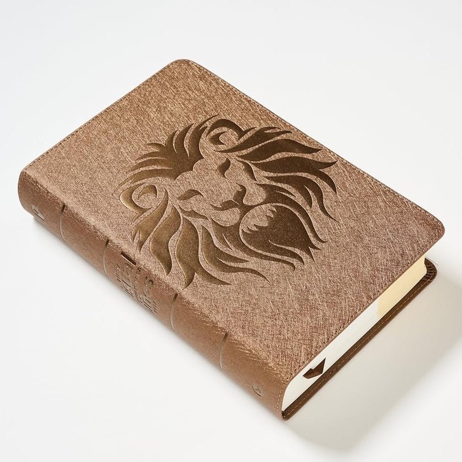 NBLA, Biblia visual de estudio para niños, Leathersoft, León Café - Imagen 4