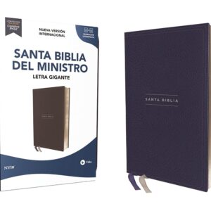 NVI, Biblia del Ministro, Revisión 2022, Letra gigante, Leathersoft, Azul marino, con Índice