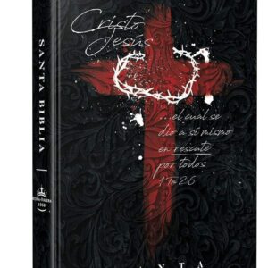 Biblia RVR 1960 letra grande tamaño manual, tapa dura cruz con corona