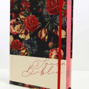 Biblia de Apuntes RVR 1960 Tapa dura, Azul oscuro con flores