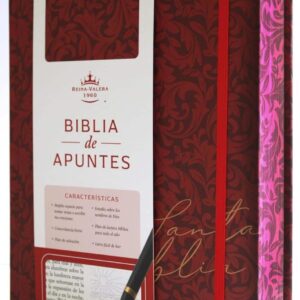 Biblia de Apuntes RVR 1960 Tapa dura, Vino tinto, cantos pintados