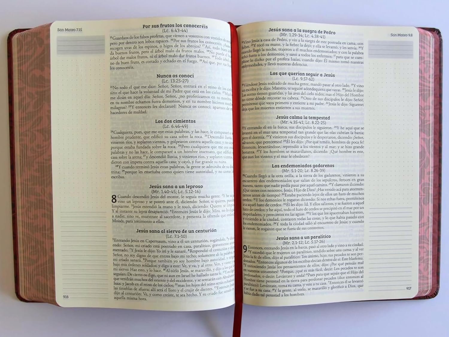 Biblia de Apuntes RVR 1960 Tapa dura, Vino tinto, cantos pintados - Imagen 9