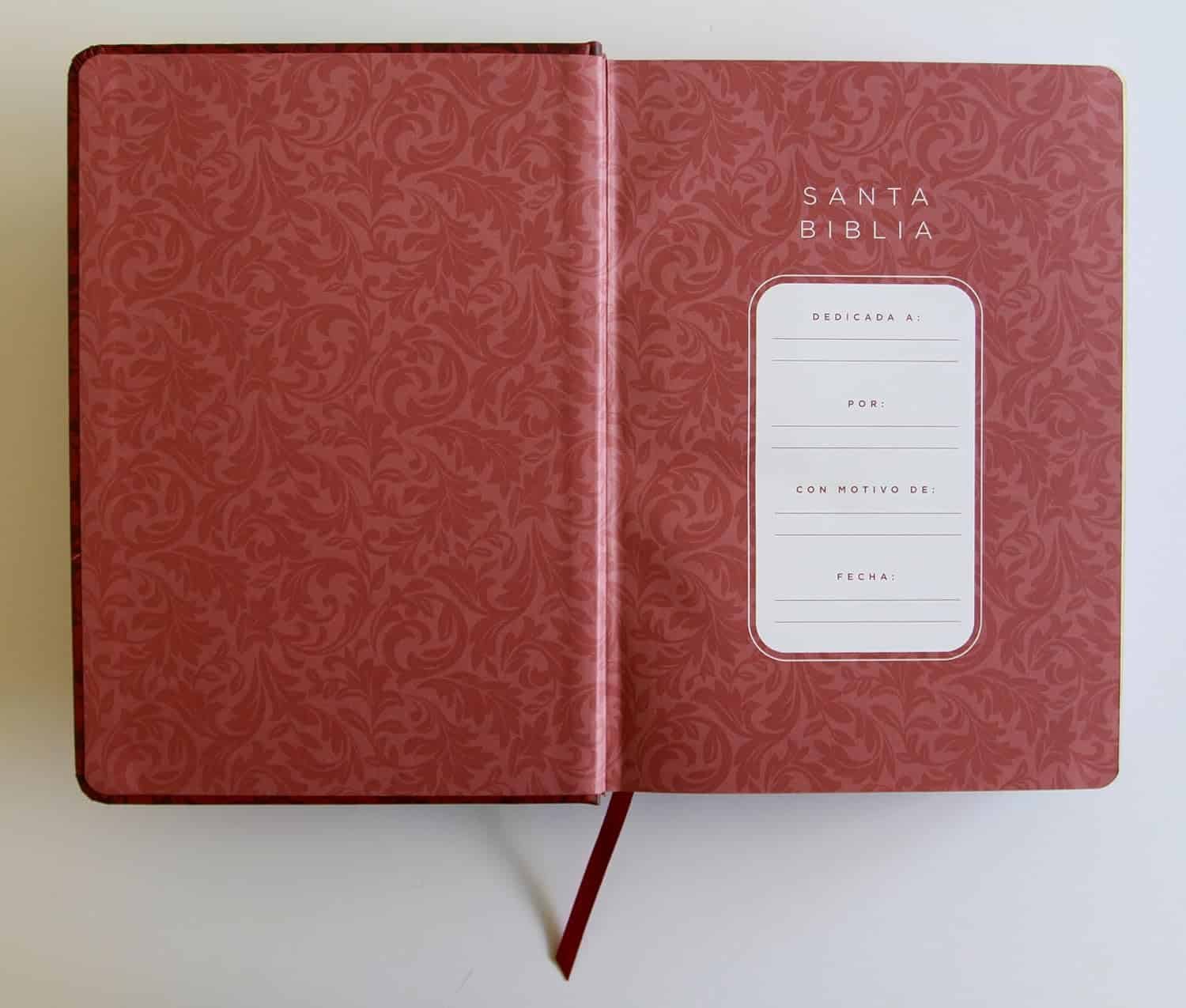 Biblia de Apuntes RVR 1960 Tapa dura, Vino tinto, cantos pintados - Imagen 3