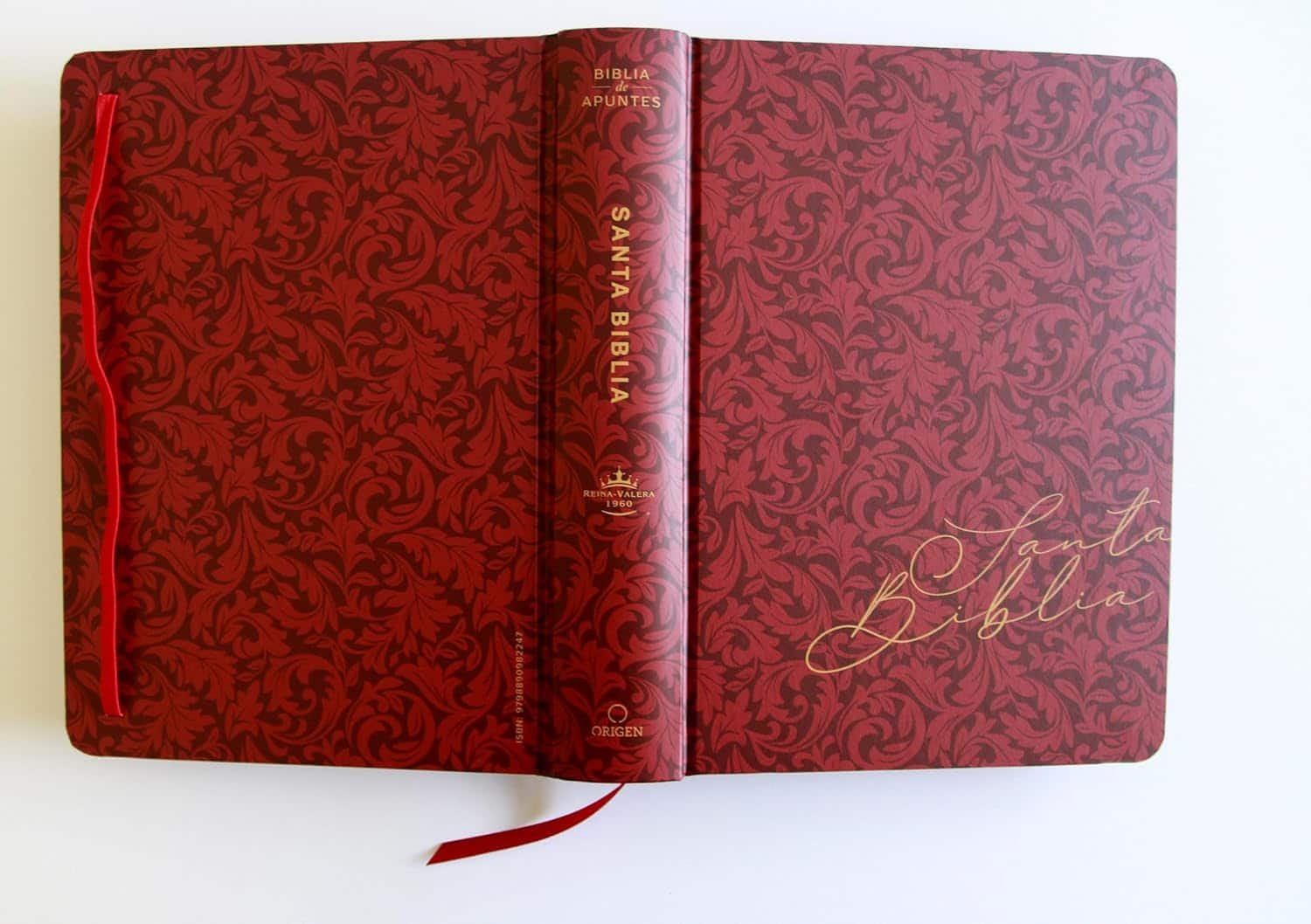 Biblia de Apuntes RVR 1960 Tapa dura, Vino tinto, cantos pintados - Imagen 2
