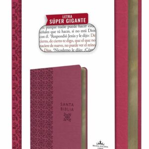 Biblia Reina Valera Revisada 1960 letra súper gigante, símil piel fucsia rosada