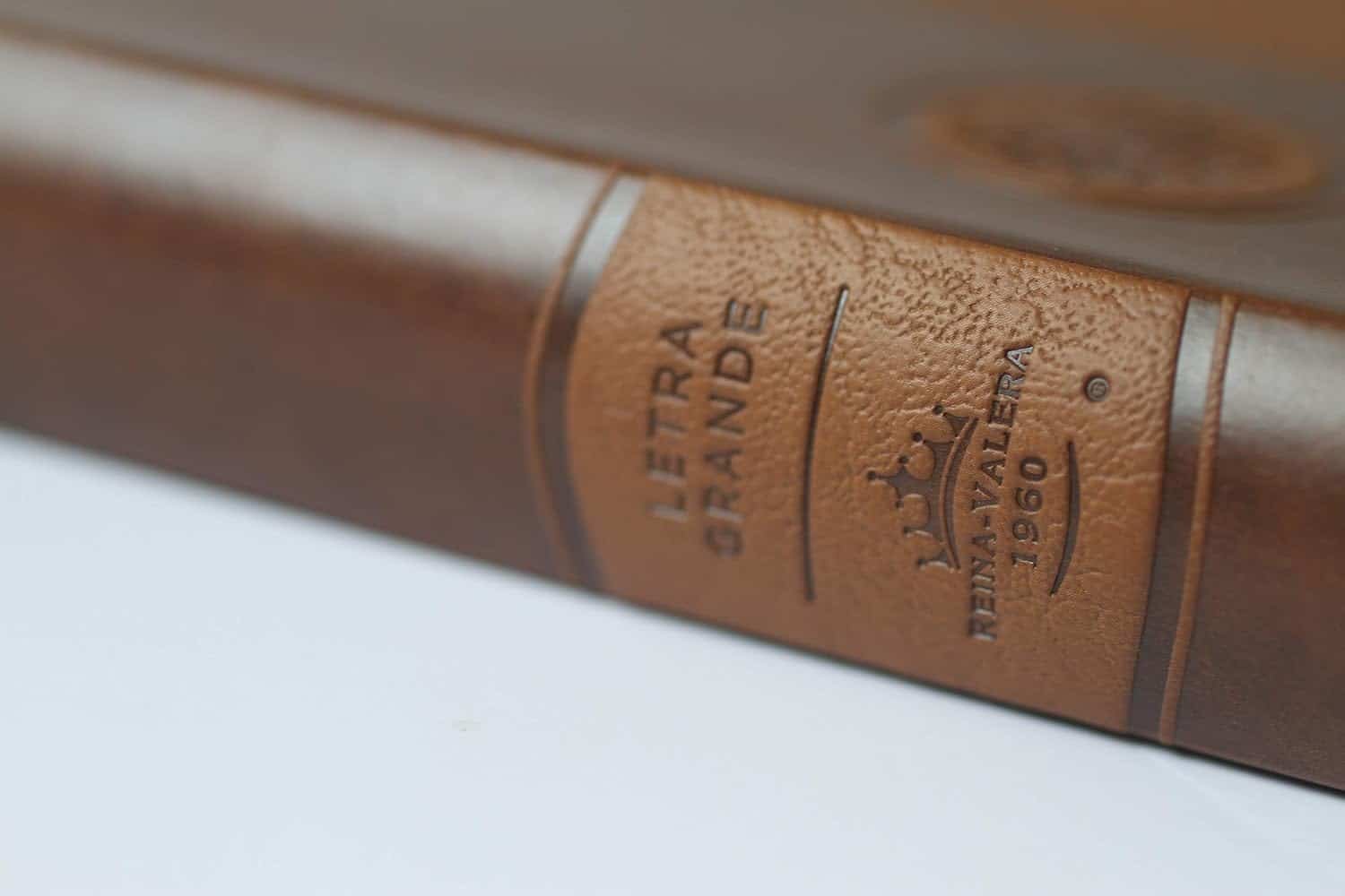 Biblia Reina Valera 1960 Tamaño grande, letra grande piel canela con cierre - Imagen 3