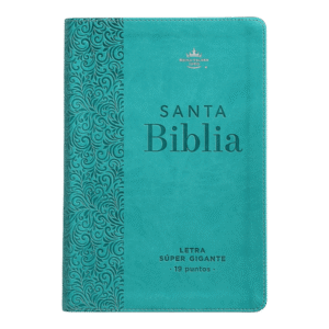 Biblia RVR60 Letra Súper Gigante simil piel Turquesa Floral