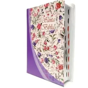 Biblia Reina Valera diseño flores lila