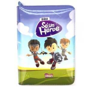 Biblia para niños Se un héroe TLA con funda y cierre azul