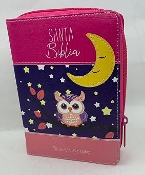 Biblia de tamaño bolsillo con cierre RV1960 fucsia rosa turquesa para mujeres - fotografía original del producto